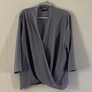 Lord & Taylor Sheer Cross-Over Blouse